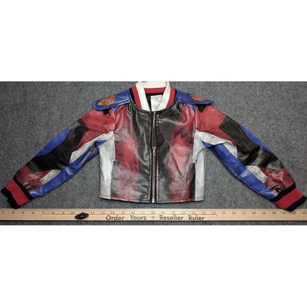 Evie Descendants 3 Girls Bomber Jacket Multicolor Zip Pocket Costume Size 4 Kids